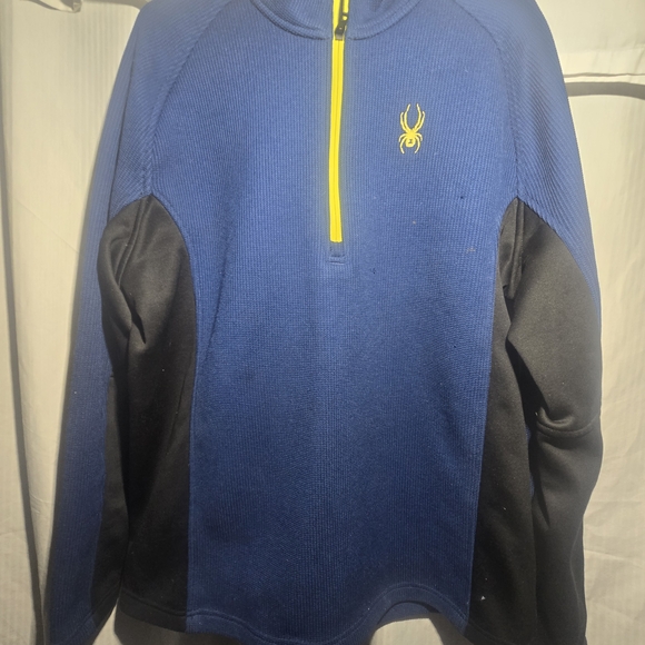 Spyder Black and Blue Pullover with Yellow Detail - Picture 1 of 3